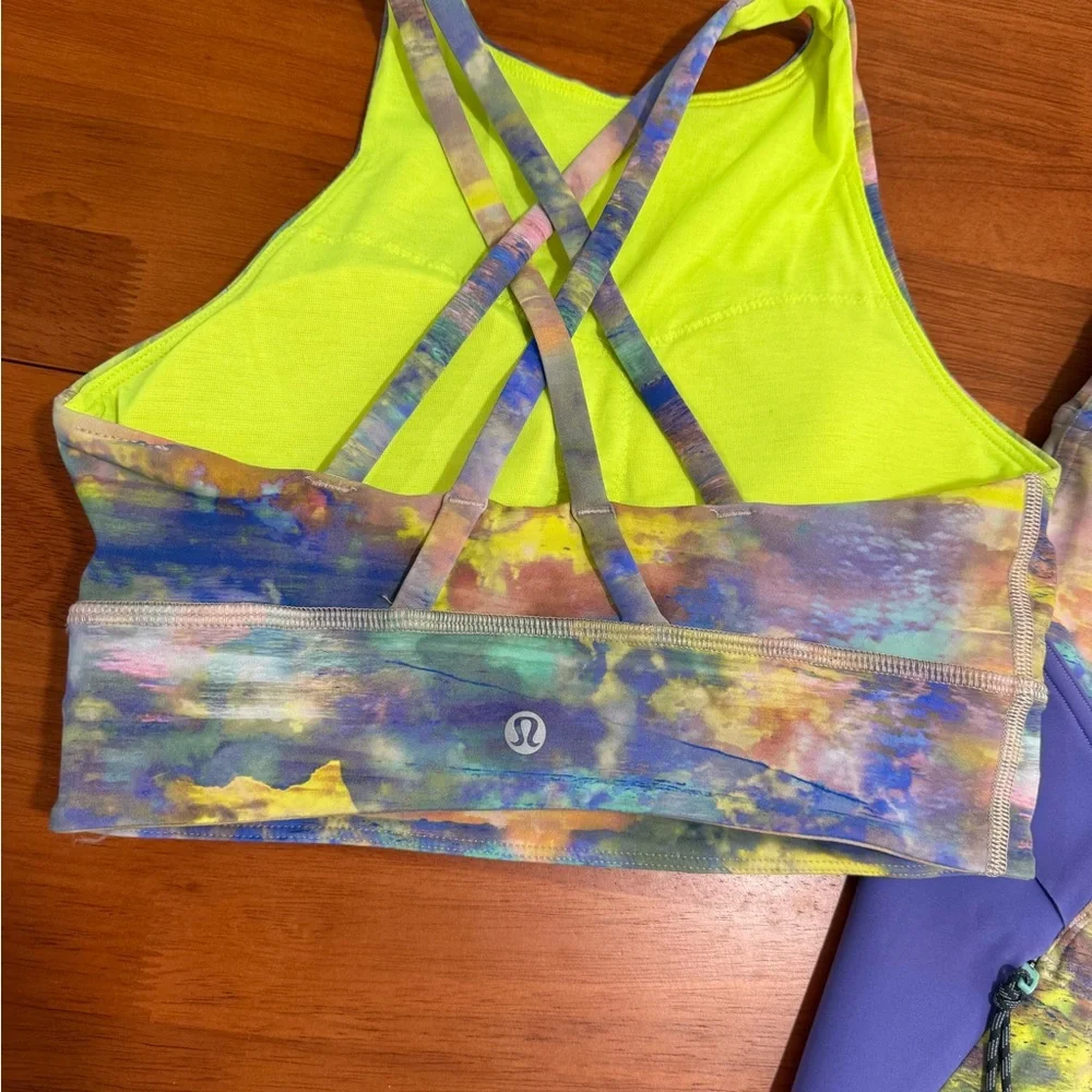 Colorful Lululemon leggings + bra set - Picture 6 of 8